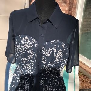 EUC  Princess Vera Wang Sheer Star Spangled Vintage Dress Size 7